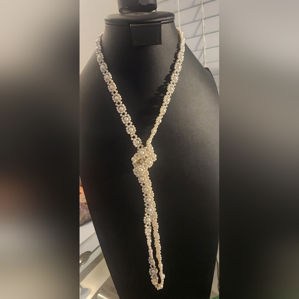 Elegant Cream Pearl Necklace, 20".